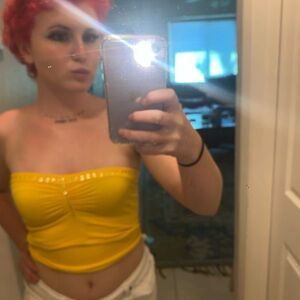 cute yellow bandeau top #bandeau #victoriassecret #goingouttop #rave